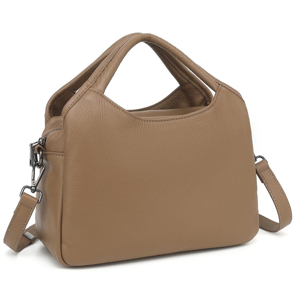 8973 Leather Purses with Detachable Satchel Strap, Handbags, Tote Hobo Bags